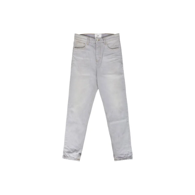 Ami Paris Distressed Straight Leg Jeans-0