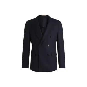 HUGO BOSS Micro pattern Virgin Wool Blazer