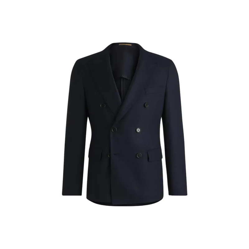HUGO BOSS Micro pattern Virgin Wool Blazer-0