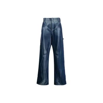 OFF WHITE Logo Patch Wide Leg Jeans