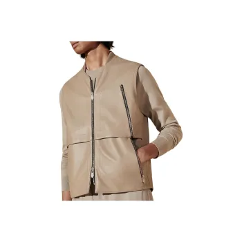 HERMES SS24 Leather Jacket Men's Sand Yellow