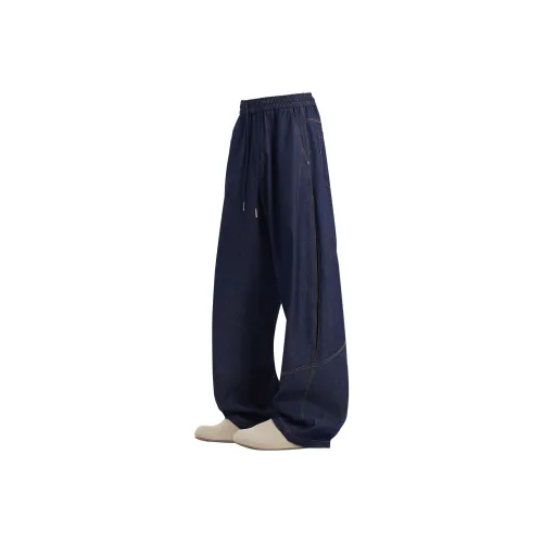ZWWWZ Cargo Pants Unisex Denim Blue