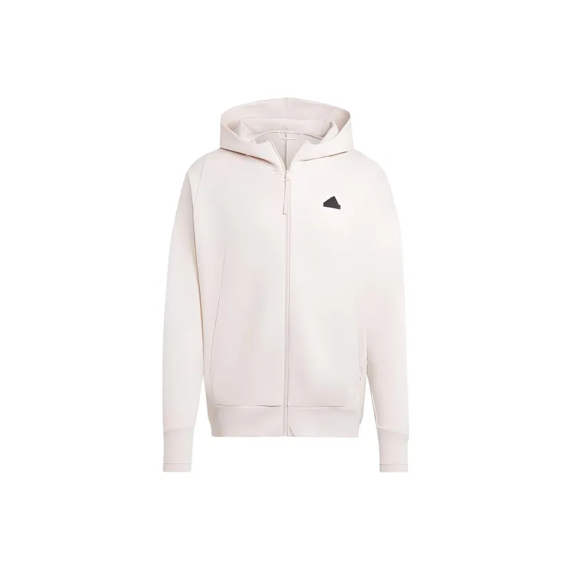 Adidas Z.N.E. Premium Full-Zip Hooded Track Jacket Jackets Coats Men's Beige-0
