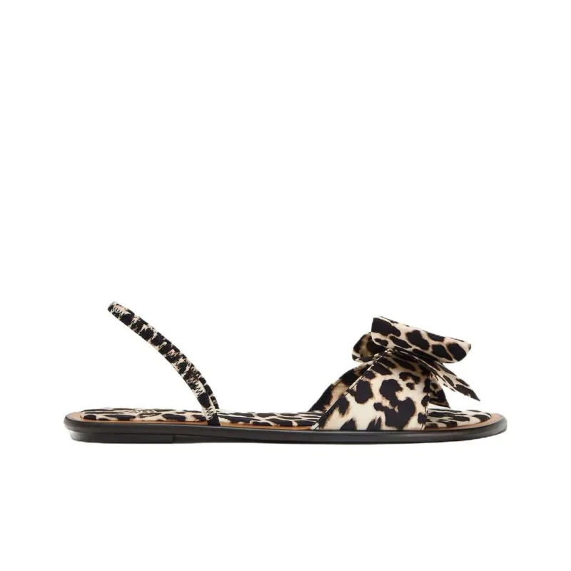ZARA One Strap Sandals 1cm Women's Leopard Print-1