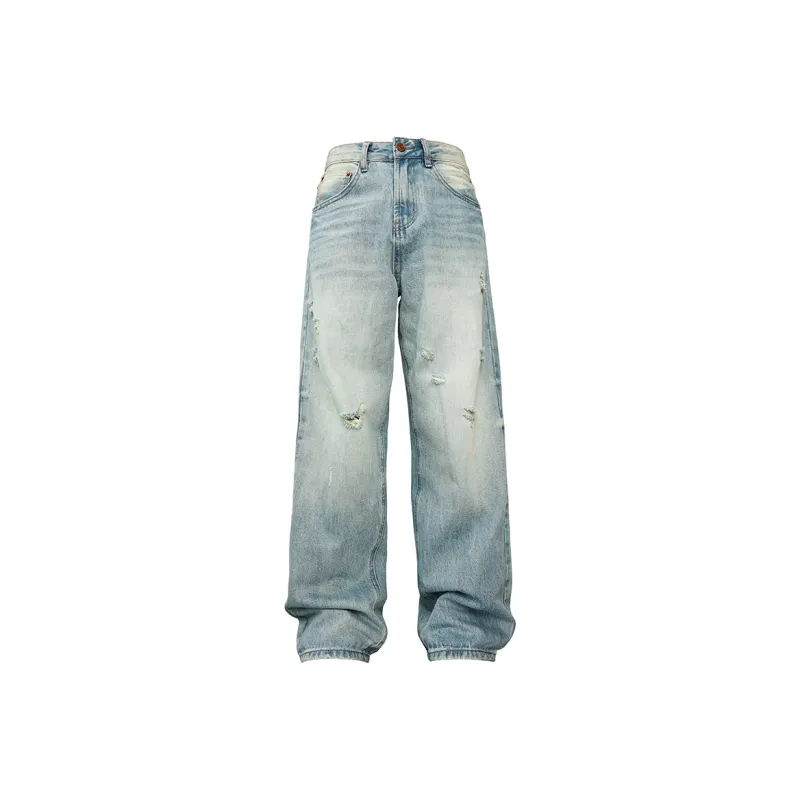 SOUTHTEENAGER Spring And Summer Jeans Men's Light Blue-0