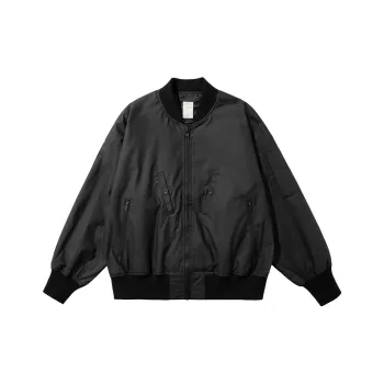 SET FUNS SETFUNS Outdoor City Leather Jacket Fall Unisex Charcoal Black