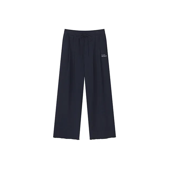 YOSHIYOYI Knitted Sports Pants Unisex Navy Blue-0