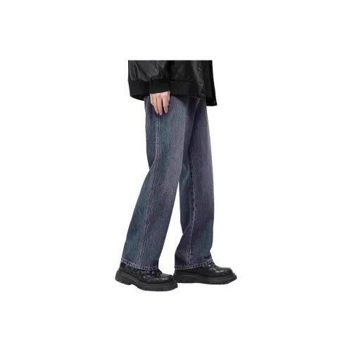 DUATOGE Jeans Men's Vintage Blue 