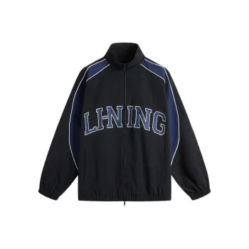 LiNing Lotus Leaf Trench Coat Men's Black/Deep Battleship Blue