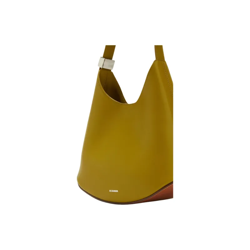 JIL SANDER Cow Leather Shoulder Bag Small Size Women's Yellow Green-3