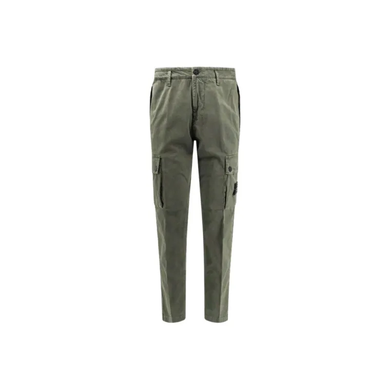 STONE ISLAND Logo Patch Straight Leg Pants-0
