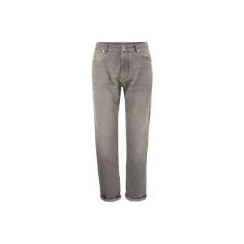 Brunello Cucinelli Logo embroidered Slim cut Jeans