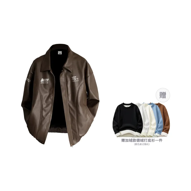 Qnxeey Leather Jackets Unisex-20
