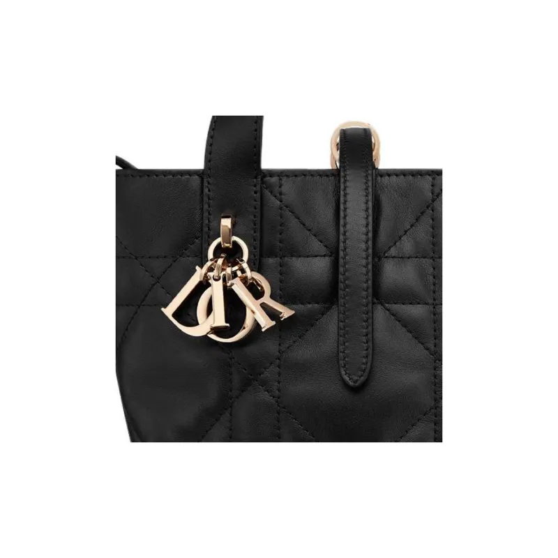 DIOR Toujours Calfskin Tote Bag, Shopping Bag, Shoulder Bag, Handbag Regular Women's Black-5