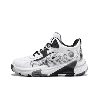 Warrior Anti Slip And Wear Resistant Height Increasing Low Top Basketball Shoes Men's White Black Gray