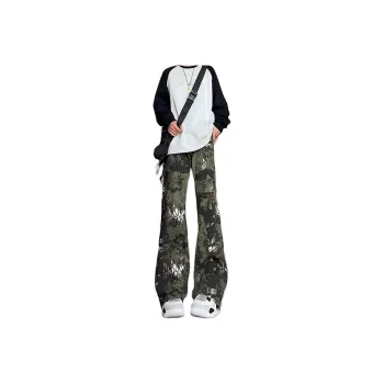 DABAISHA Jeans Unisex Green Camouflage