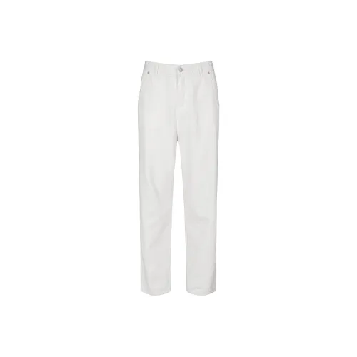 YearnObtainRainbow 화이트 남녀공용 청바지