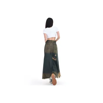 Kele Coco Denim Long Skirt Women's Vintage Blue