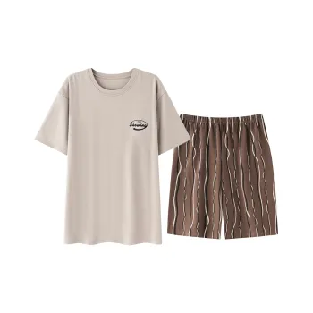 FENTENGCARE Pajama Set Men's Coffee