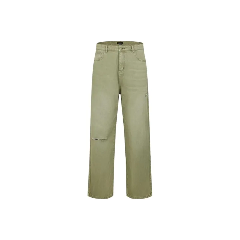 URBAN REVIVO Jeans Men's Gray Green-0