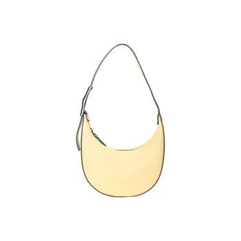 LONGCHAMP Roseau Essential Cow Leather Crescent Bag, Handbag, Shoulder Bag Women's Yellow