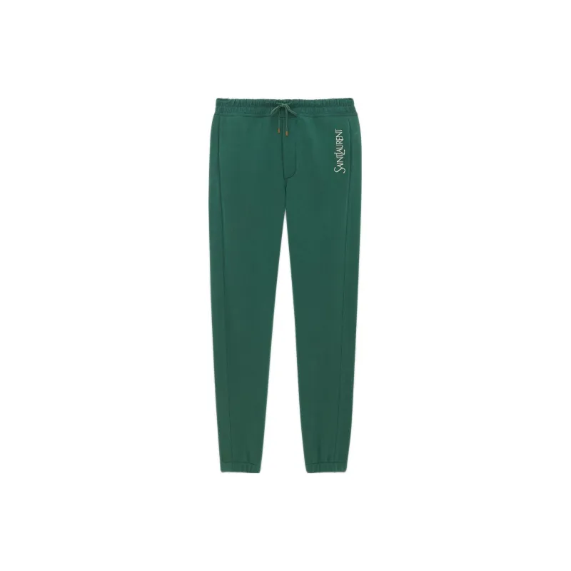 SAINT LAURENT Logo Embroidered Drawstring Sweatpants-0