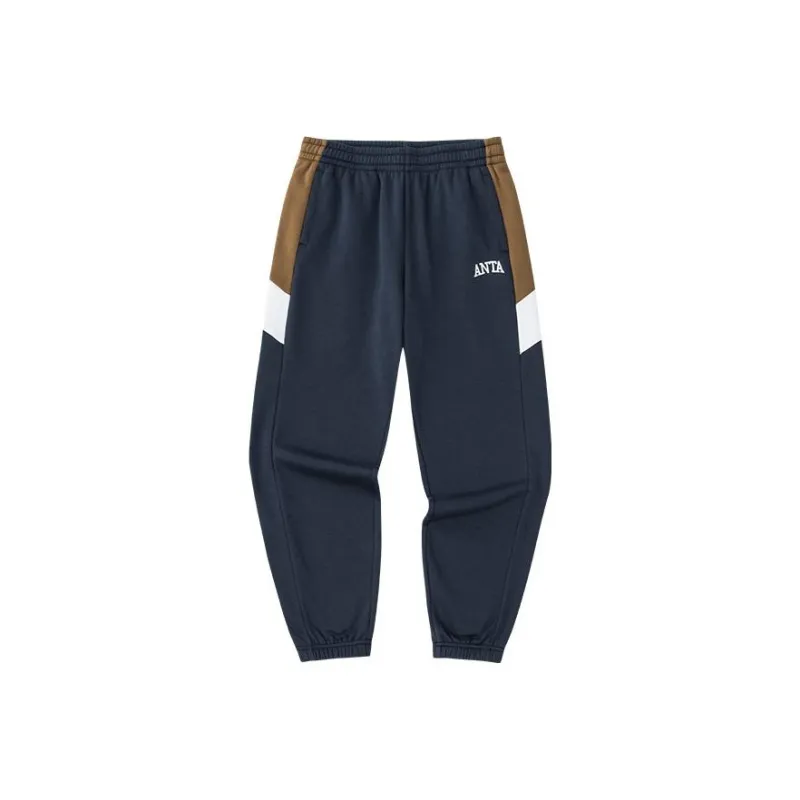 Anta Life Collection Knitted Sweatpants Men's Mysterious Blue-0