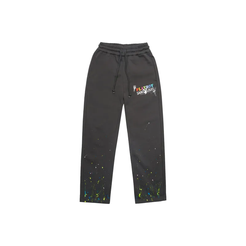 Playboy X SSSAINT LOUIS SSSAINT LOUIS X Playboy Co-branded Series Knitted Sweatpants Unisex Black-0