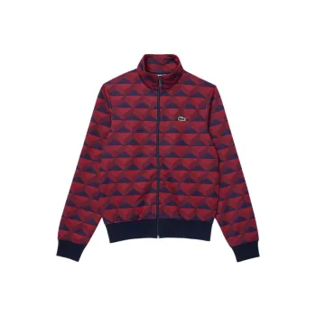 LACOSTE Zip up Geometric jacquard Sweatshirt