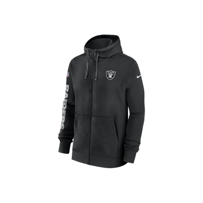 Nike Las Vegas Raiders Sideline Team Issue Club Men's Nike Full Zip Hoodie-0