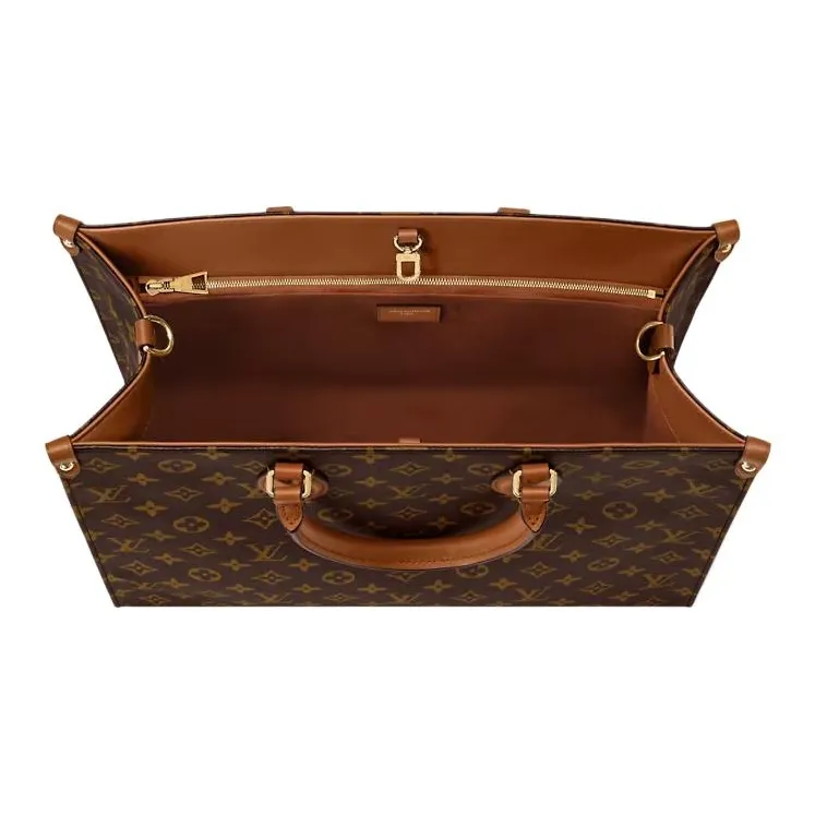 LOUIS VUITTON ONTHEGO Coated Canvas Tote Bag, Shopping Bag, Shoulder Bag, Crossbody Bag, Handbag Women's Brown-3