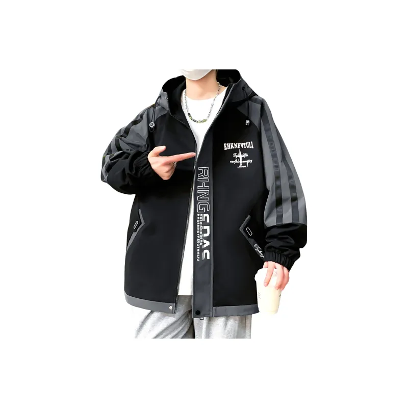 ZYKY Jackets Coats Unisex Black Green-2