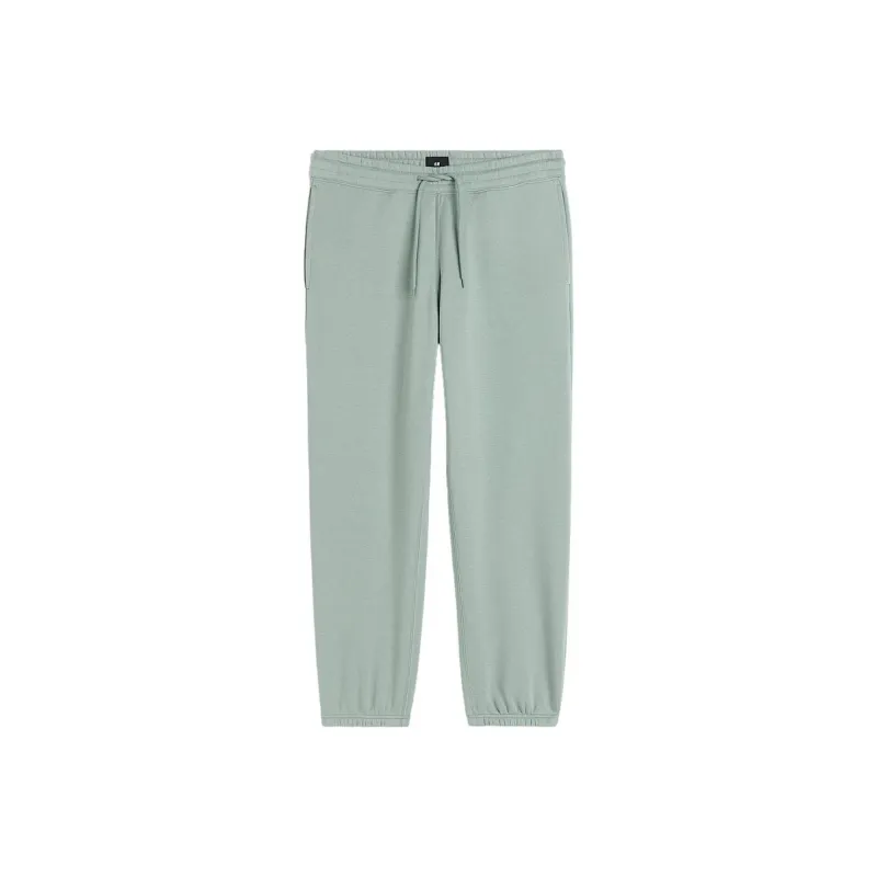 H&M Knitted Sports Pants Men's Light Khaki Green-0