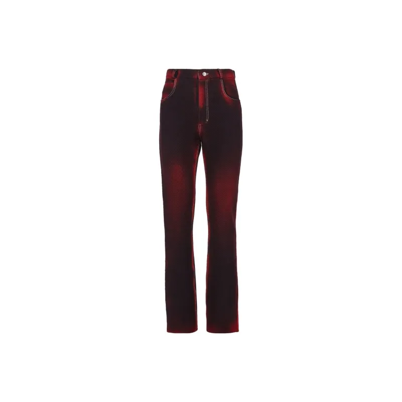 Ferragamo Denim-print Slim-cut Trousers-0