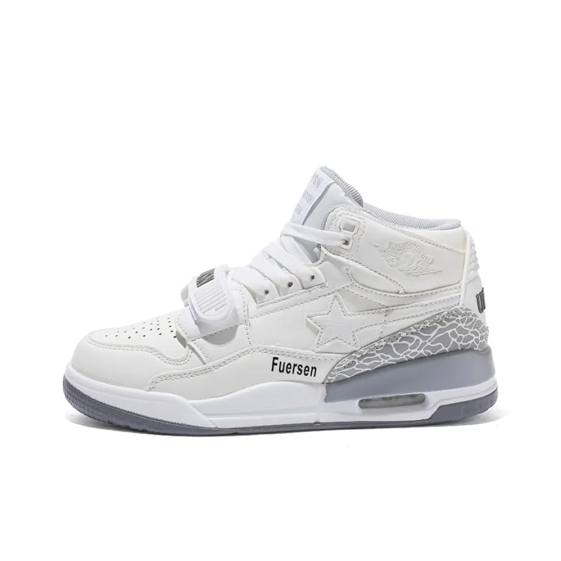FUERSEN Anti Slip Wear Resistant High Top Casual Shoes Unisex White-0