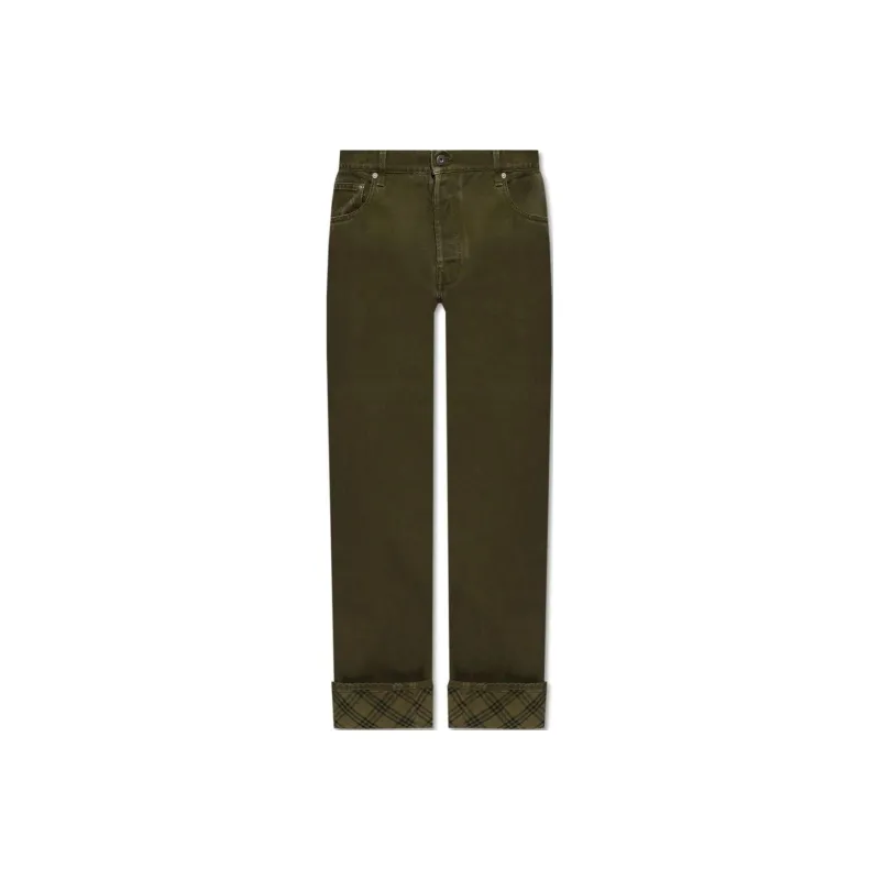 Burberry Tapered Leg Turn Up Hem Jeans-0