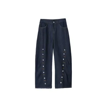 QOTRIOCK Jeans Unisex Vintage Blue