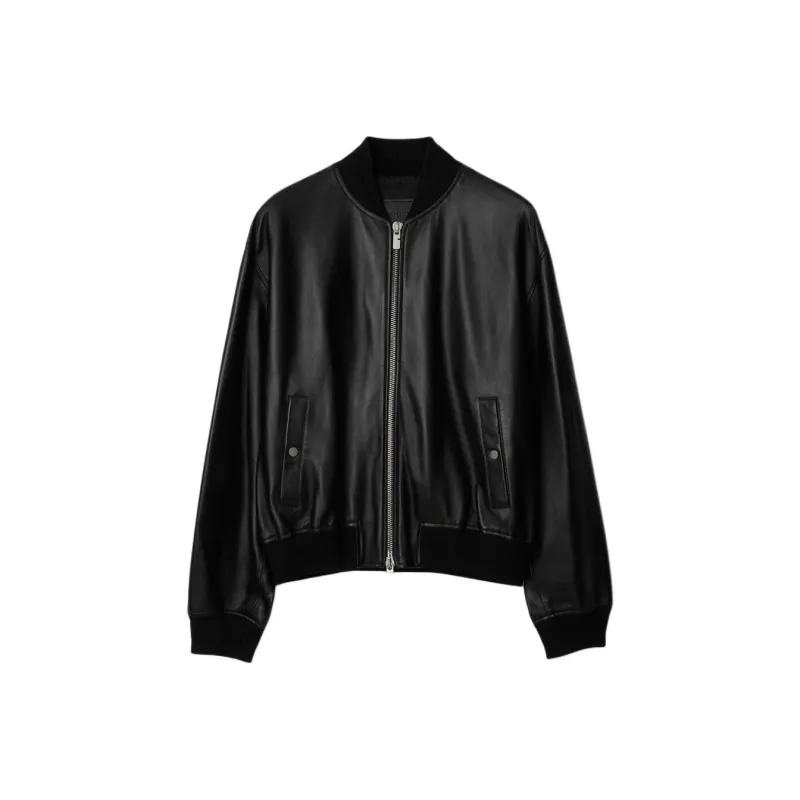 Burberry Drop shoulder Leather Bomber Jacket-0