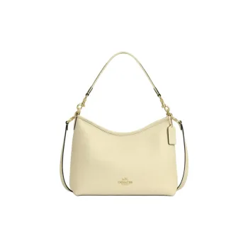 COACH LAUREL Leather One Shoulder Handbag Large Size Women's Beige Yellow