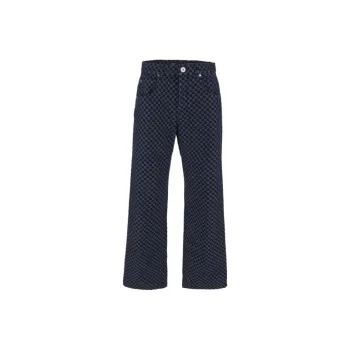 BALMAIN Jacquard Wide Leg Jeans