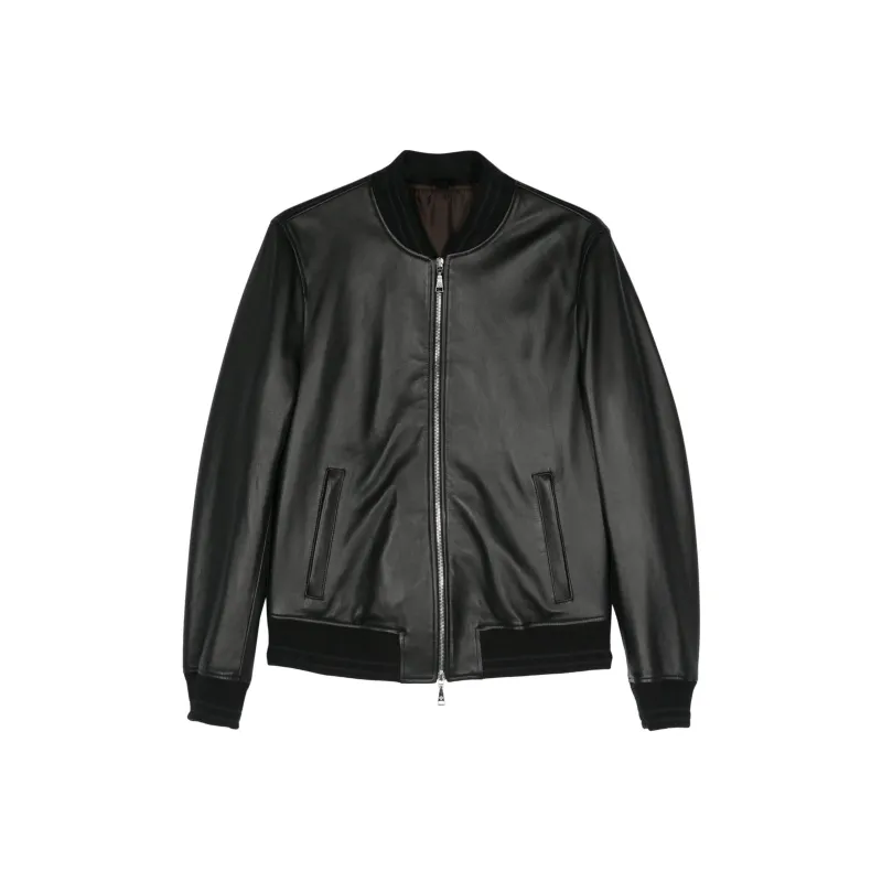 Tagliatore Justin Leather Bomber Jacket-0