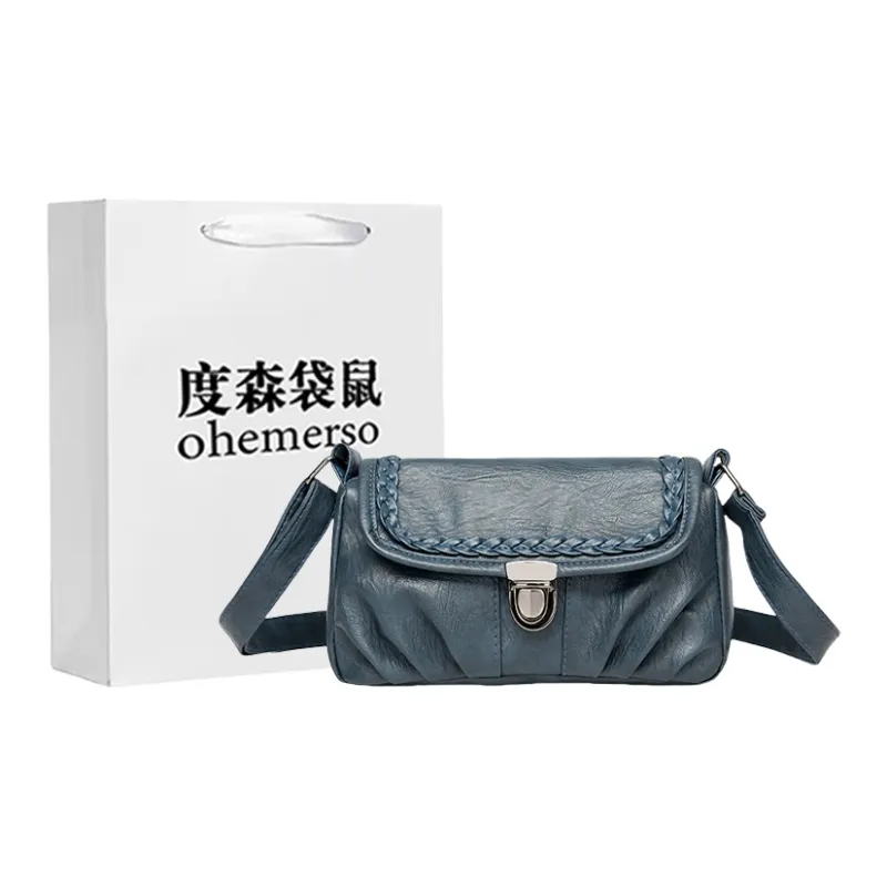 Dusen Kangaroo PU Crossbody Bag Women's Black/Burgundy/Dark Brown/Blue-3