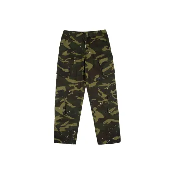 JUST VIBE Casual Pants Unisex Green Camouflage