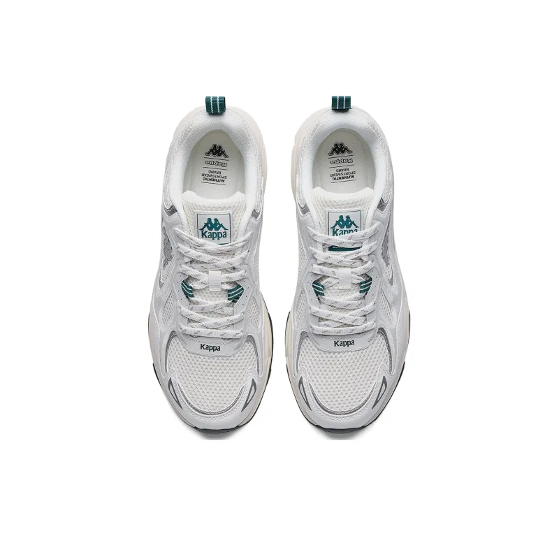 Kappa Anti-Slip Wear-Resistant Low-Top Chunky Sneakers Unisex White Gray-3