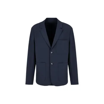 EMPORIO ARMANI Single breasted Jacket In Technical Seersucker Fabric