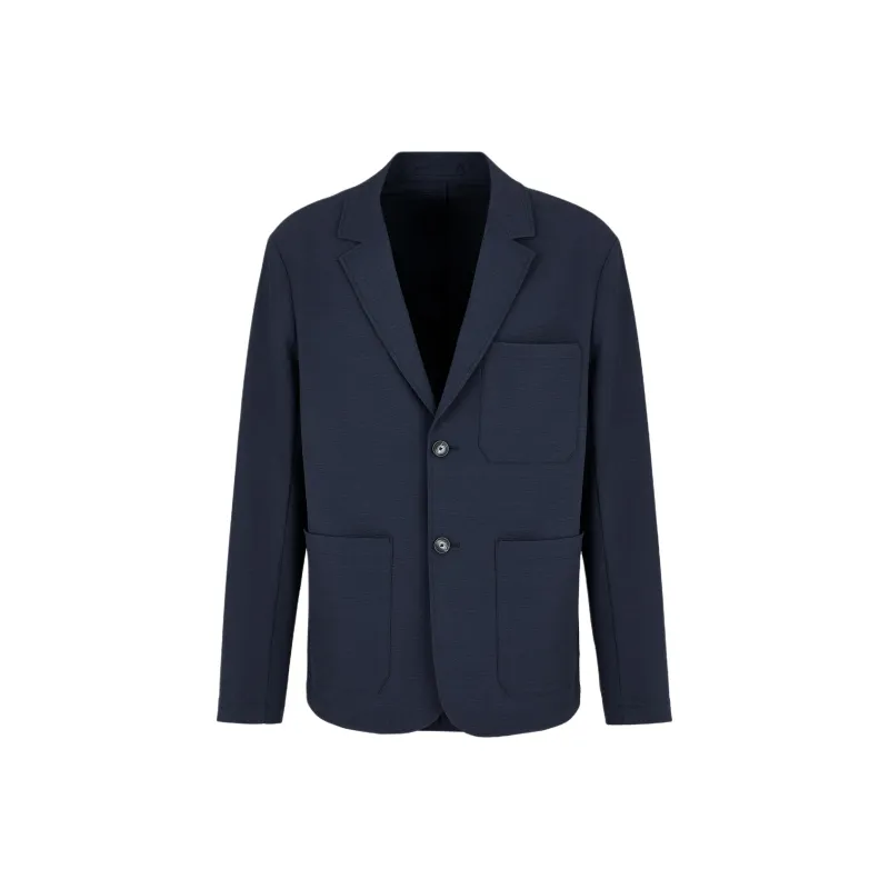 EMPORIO ARMANI Single breasted Jacket In Technical Seersucker Fabric-0