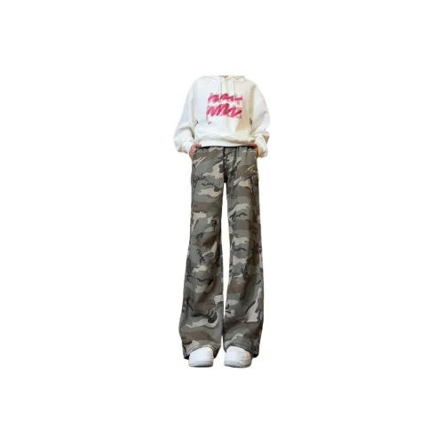 Loose Knit Racer Neck Mini Dress Camouflage