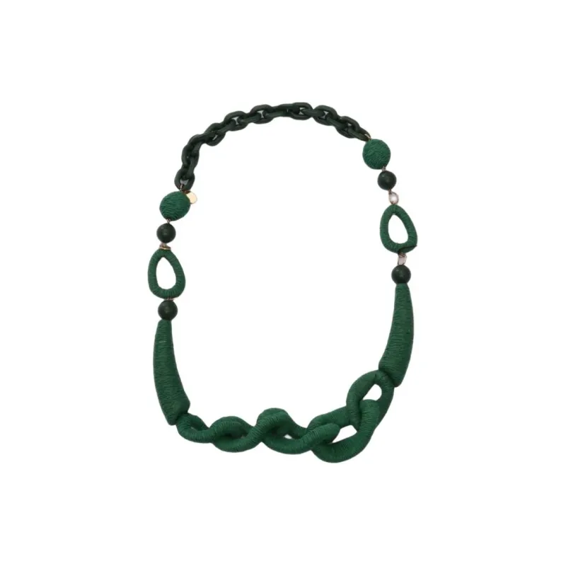 WEEKEND MaxMara Paper, Polyester Resin Necklaces Women's Green-0