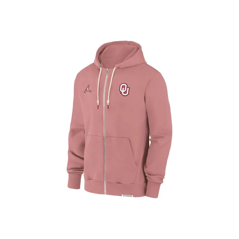JORDAN Oklahoma Sooners Sideline Player Men's JORDAN Dri FIT College Full Zip Hoodie-0