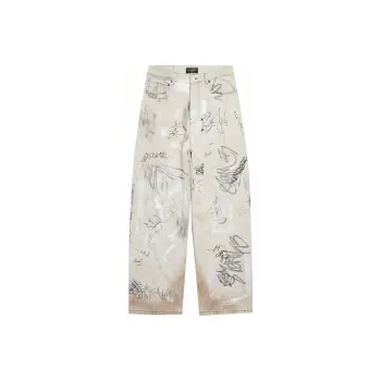 Balenciaga SS23 Jeans Loose Fit Style Unisex Light Gray